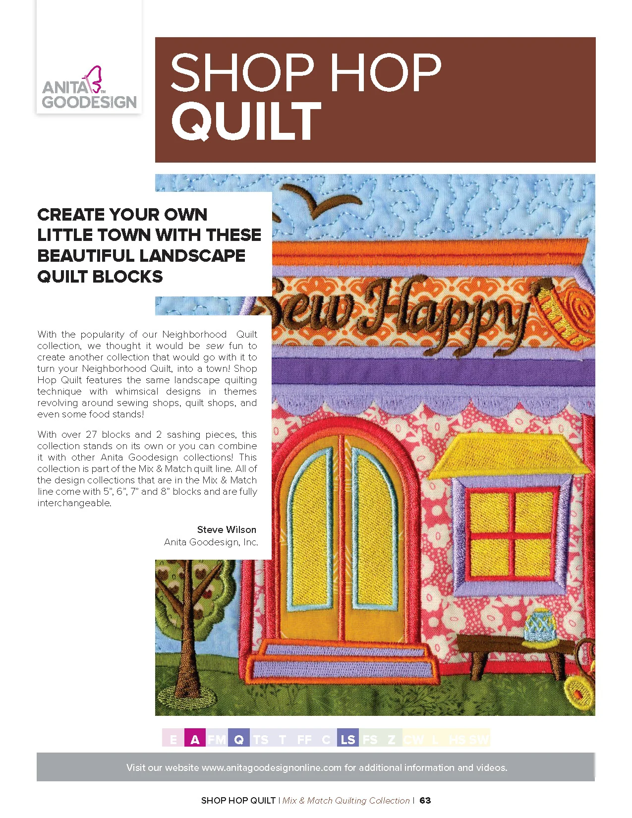 Anita Goodesign Shop Hop Quilt Pattern Collection 300AGHD