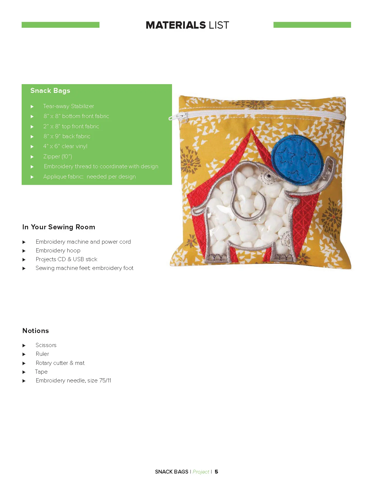 Anita Goodesign Snack Bags Embroidery Project Collection PROJ106
