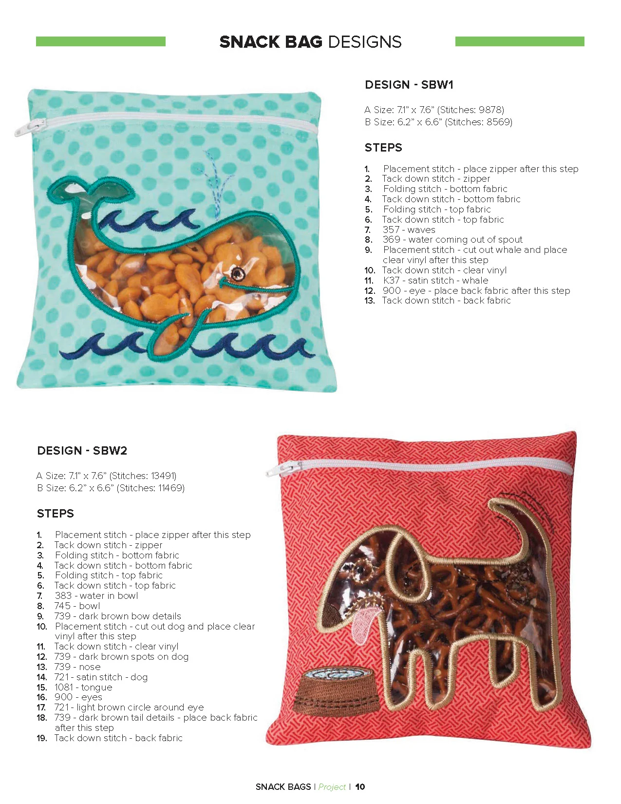 Anita Goodesign Snack Bags Embroidery Project Collection PROJ106