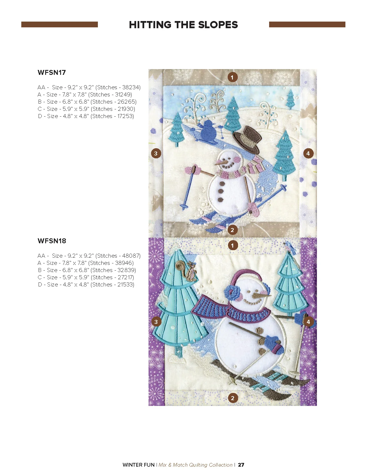 Anita Goodesign Winter Fun Quilt Pattern Collection 330AGHD