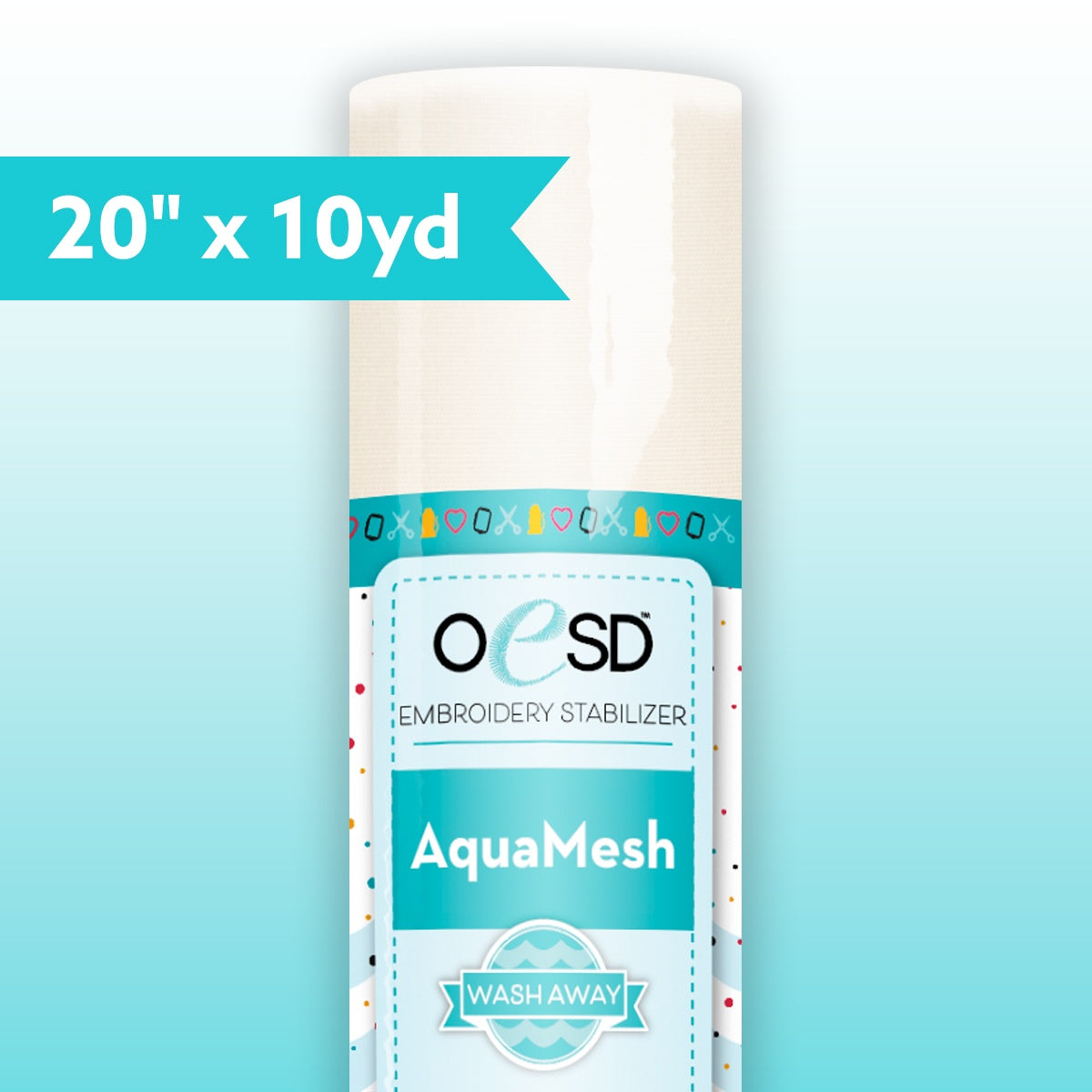 OESD AquaMesh Wash Away Embroidery Stabilizer 20"x10yd Roll HBWAM-20