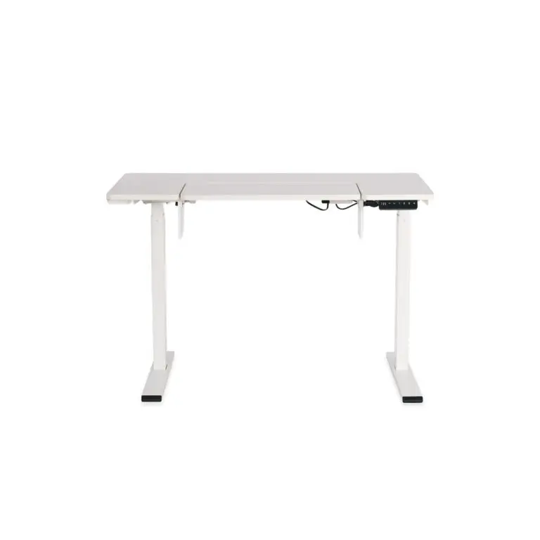 White adjustable craft table on a white background