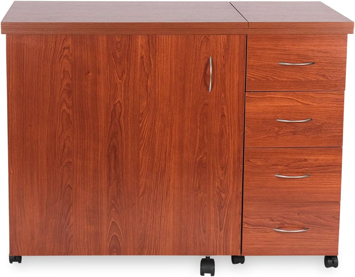 Arrow Sewing Harriet Full-size Sewing Cabinet White Teak Brown