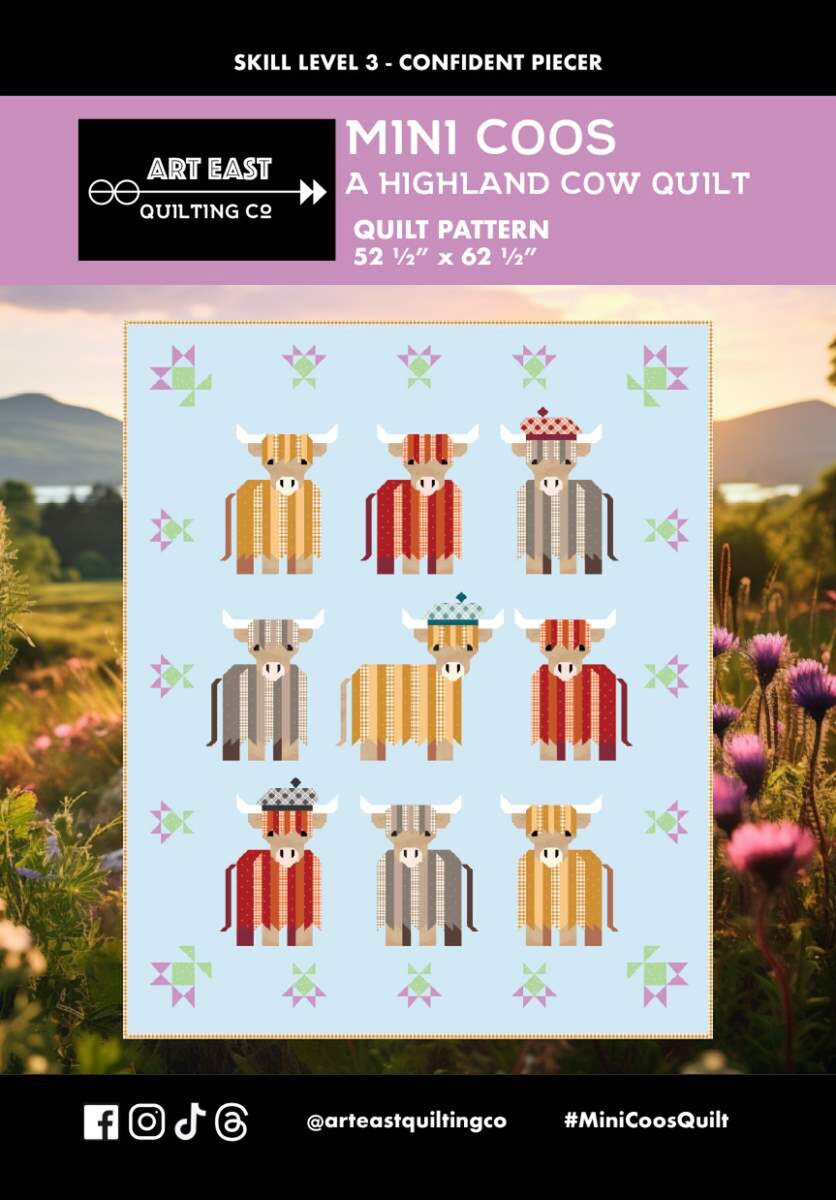 Art East Quilting Co. Mini Coos Highland Cow Quilt Pattern P203-MINICOOS