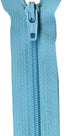 Light blue zipper on a white background