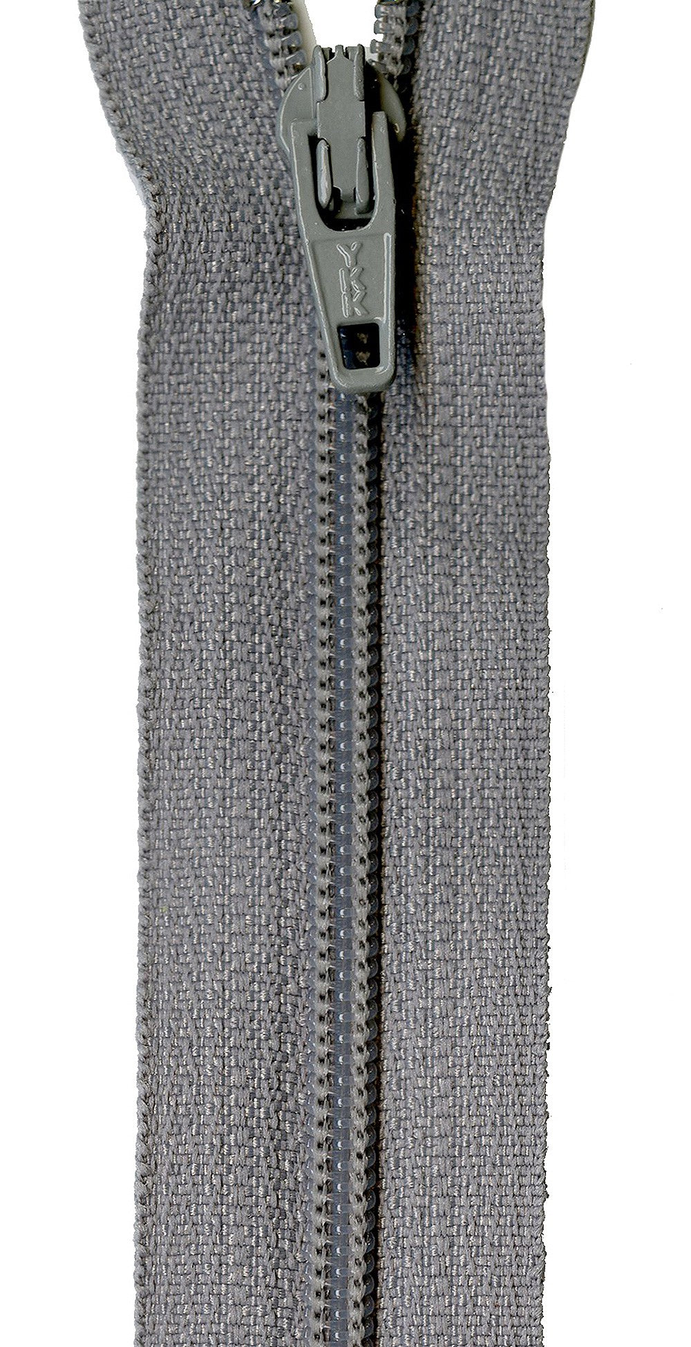 Gray zipper on a white background