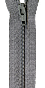 Gray zipper on a white background