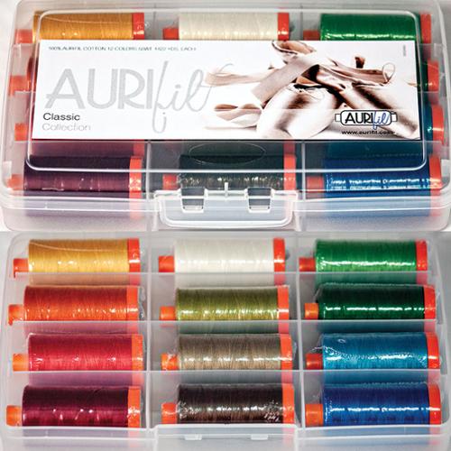 Aurifil The Classic Collection 12pk 50wt Cotton Spools Thread Kit AC50CL12 for Sale at World Weidner