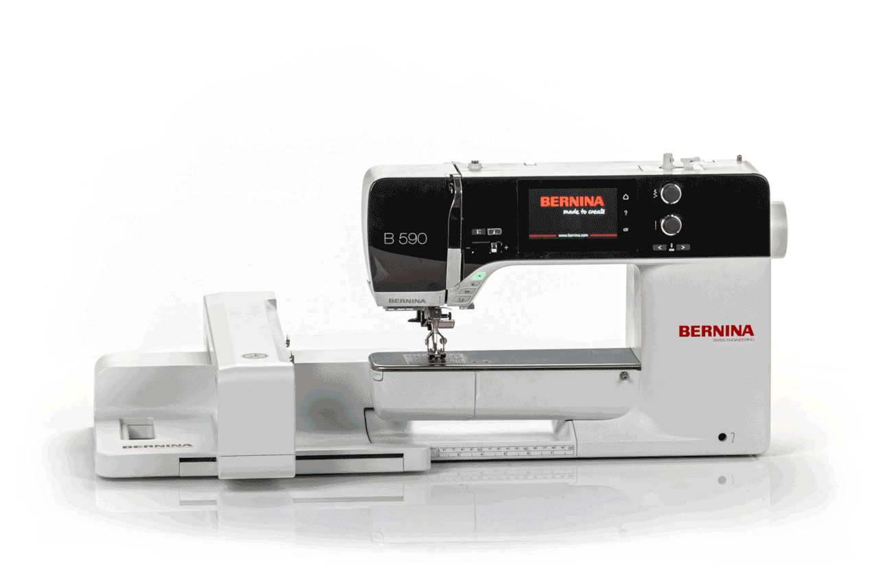 rotating 3d image of the BERNINA 590E Sewing and Embroidery Machine
