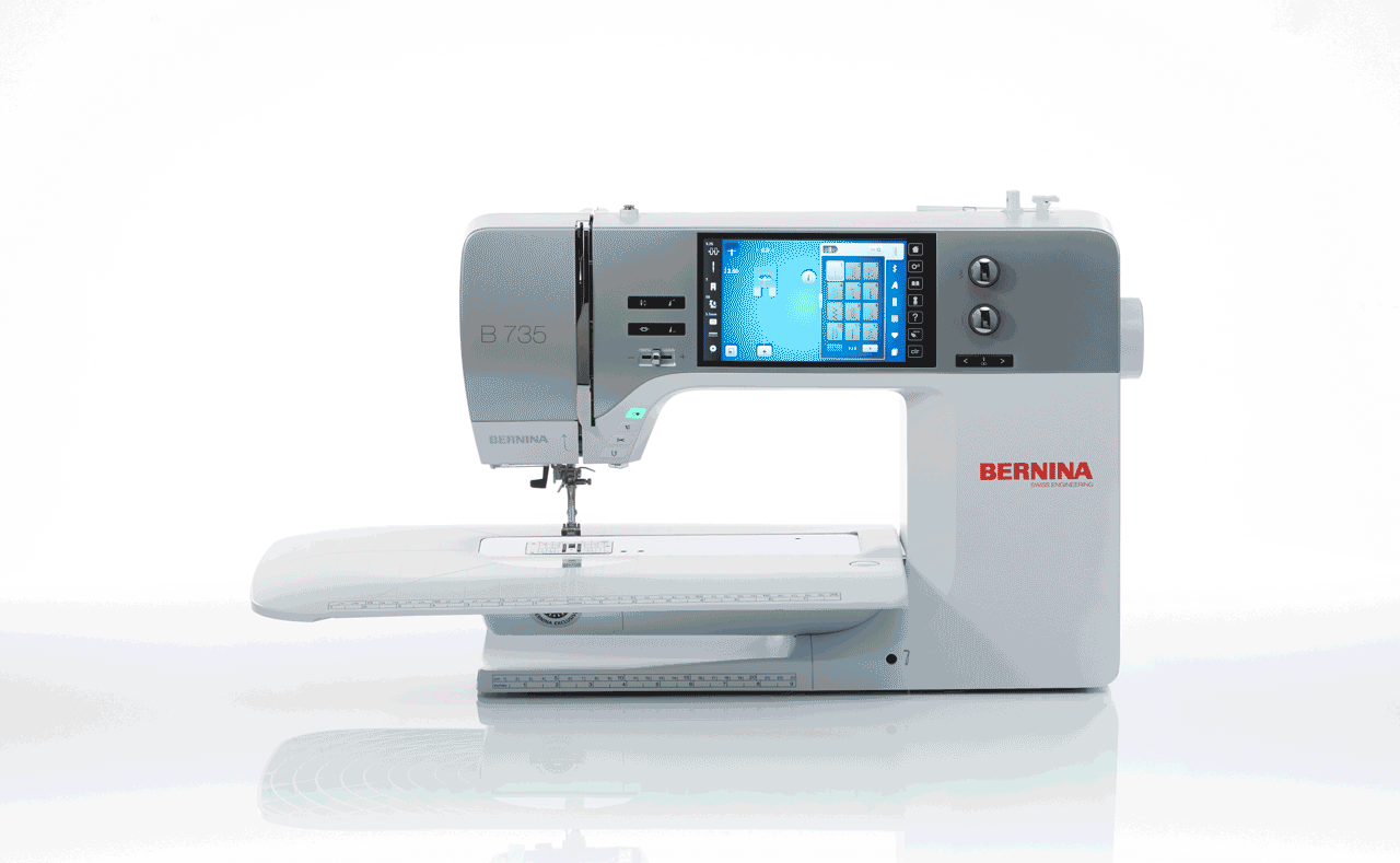 spinning 3d image of the BERNINA 735 Sewing and Embroidery Machine
