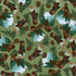 Fabric P & B Textiles Green Bigfoot and Footprints Bigfoot Country by the Quarter Yard 6125-G