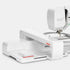 Embroidery machine with a stand on a white background
