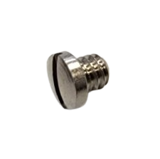 A small metallic cylindrical screw or fastener with a rounded, slightly tapered head, shown on a plain white background.