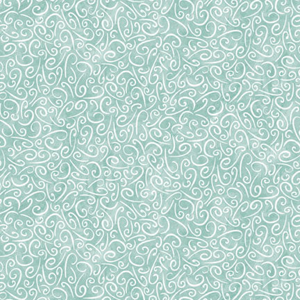 Fabric P&B Light Teal Scroll Bee My Baby by the Quarter Yard 6391-LT