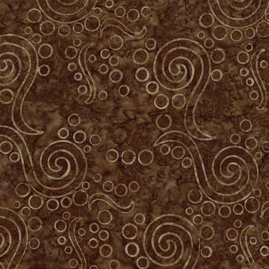 Fabric Riley Blake Walnut Waves & Bubbles Expressions Batiks Sunken Treasure by the Quarter Yard BT23711-138