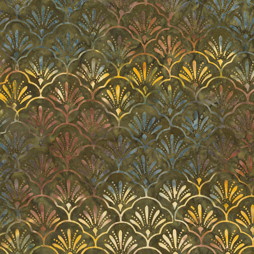 Fabric Riley Blake Khaki Expressions Batiks Verdant Muse by the Quarter Yard BT23783-323