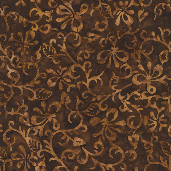 Fabric Riley Blake Tigerwood Expressions Batiks Toasted Blooms by the Quarter Yard BT23823-538