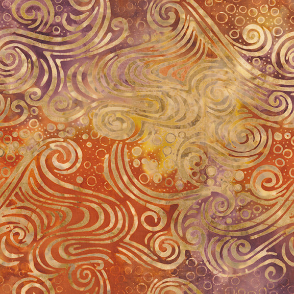 Fabric Riley Blake Ginger Syrup Expressions Batiks Toasted Blooms by the Quarter Yard BT23826-147