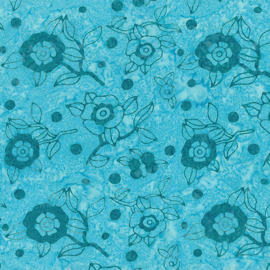 Fabric Riley Blake Lagoon Beach Expressions Batiks Damask Rose by the Quarter Yard BT23846-285