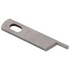 A flat metal replacement blade or scraper blade with a cutout hole, shown on a plain white background.