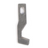 A small flat metal tool or scraper with a brushed silver-gray finish and a cutout near the top, shown on a plain white background.