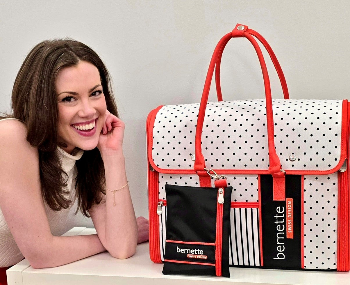 Bernette Polka Dot Sewing Machine Carrying Tote