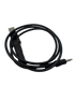 A black USB to 3.5mm adapter cable, coiled and shown on a plain white background.