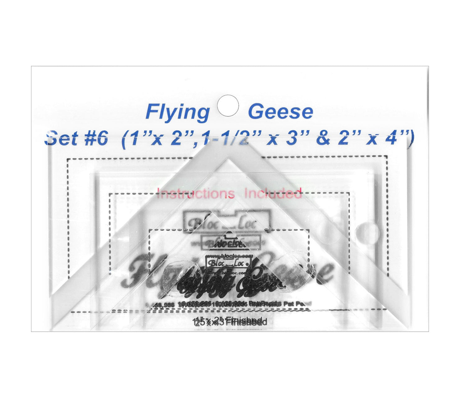 Bloc Loc Flying Geese Square Up Ruler Set #6 BLLFG-SET6