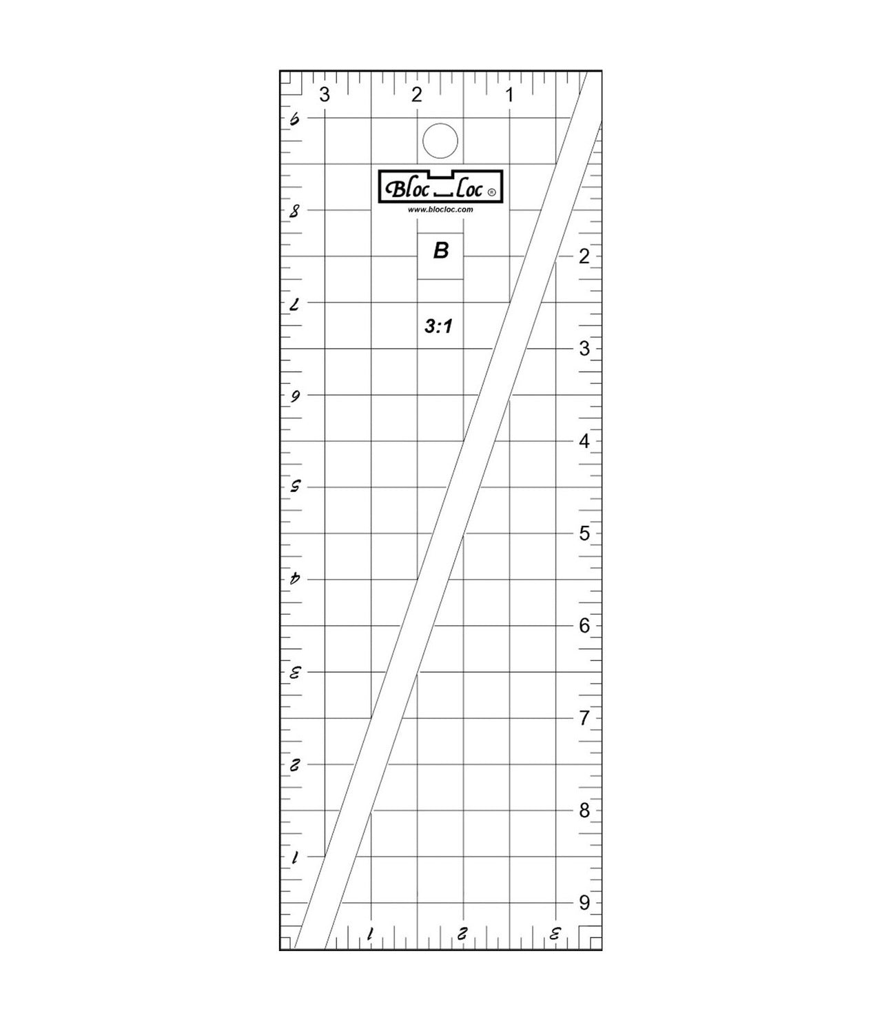 Bloc Loc Half Rectangle Triangle 3:1 Large Ruler Set BLLHRT-3:1LG B