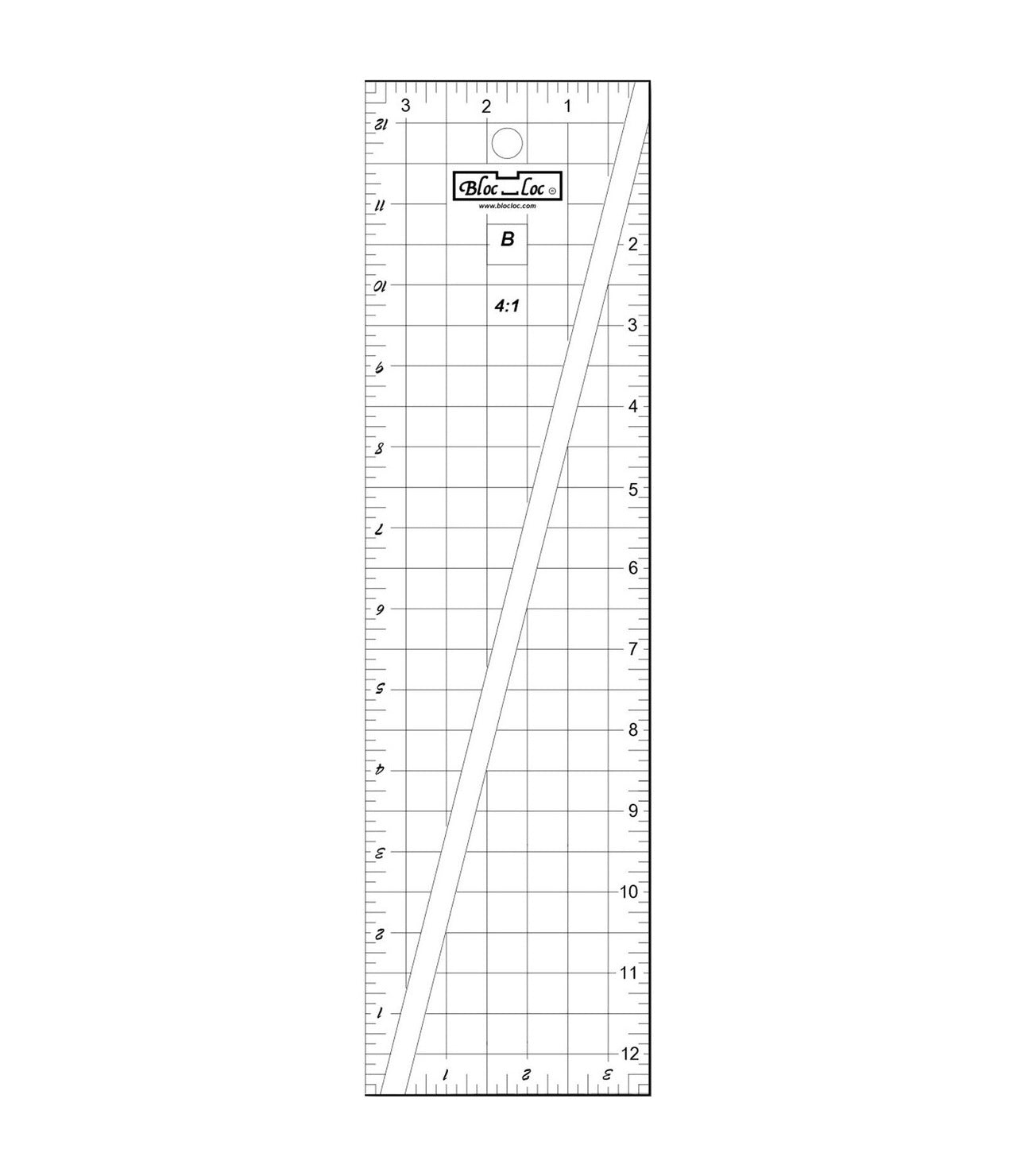 Bloc Loc Half Rectangle Triangle 4:1 Large Ruler Set BLLHRT-4:1LG B