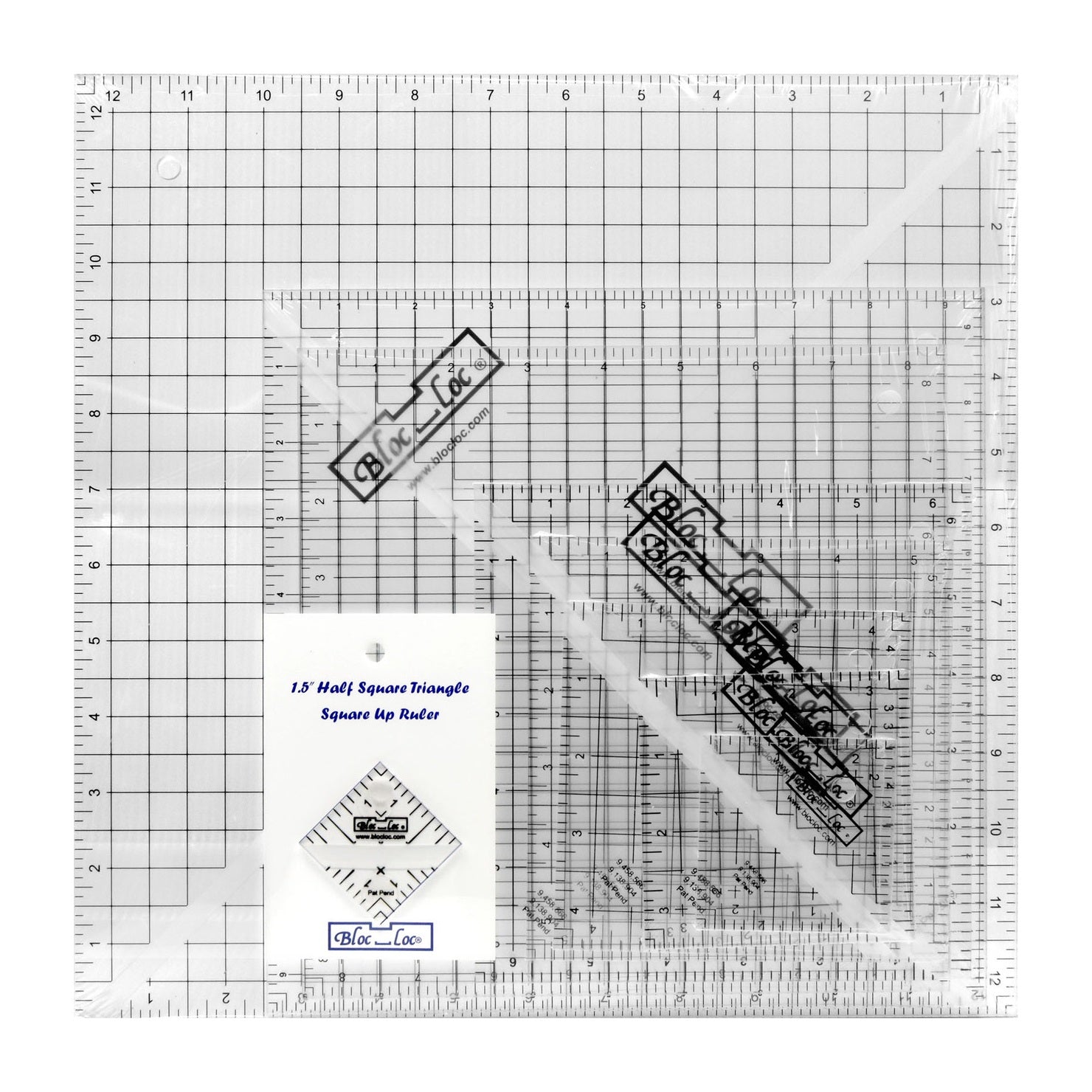Bloc Loc Half Square Triangle Ruler Set #9 BLLHST-SET9