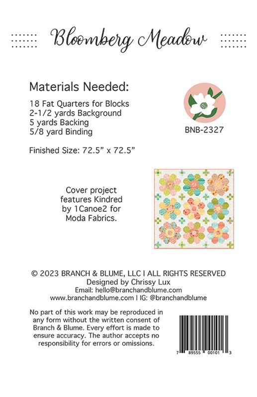 Branch & Blume Bloomberg Meadow Quilting Pattern BNB-2327