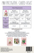 Fabric requirements chart for mini patchwork quilted bows with fabric swatches.