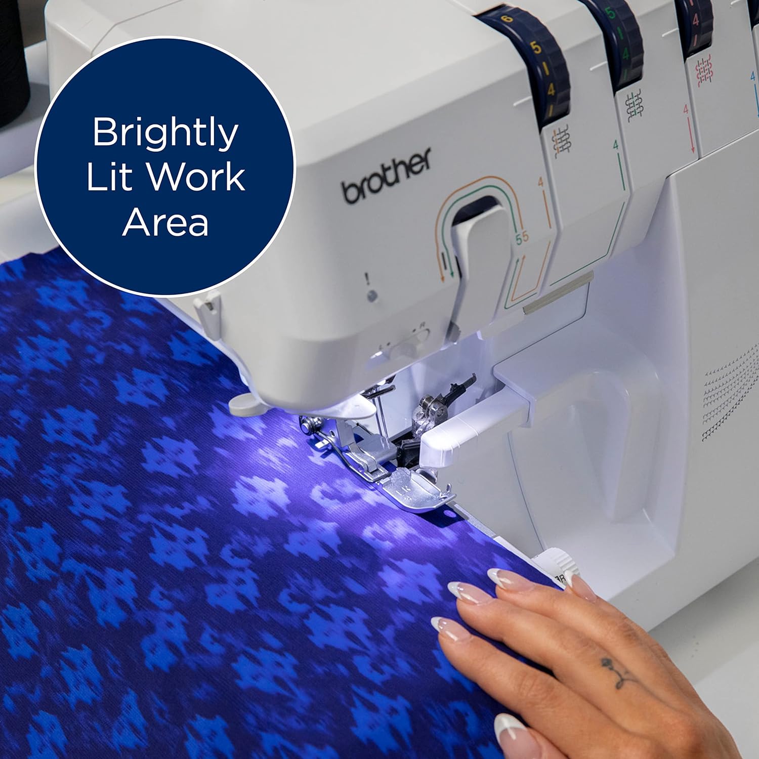 Brother AIR1800 Air Thread Serger Machine Brightly Lit Work Area