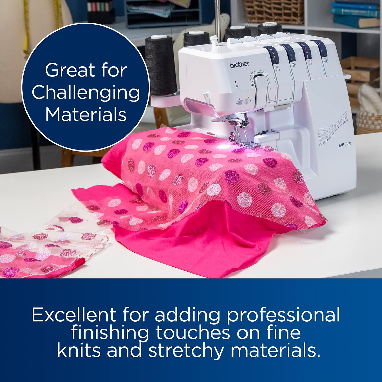 Brother AIR1800 Air Thread Serger Machine Great for Challenging Materials