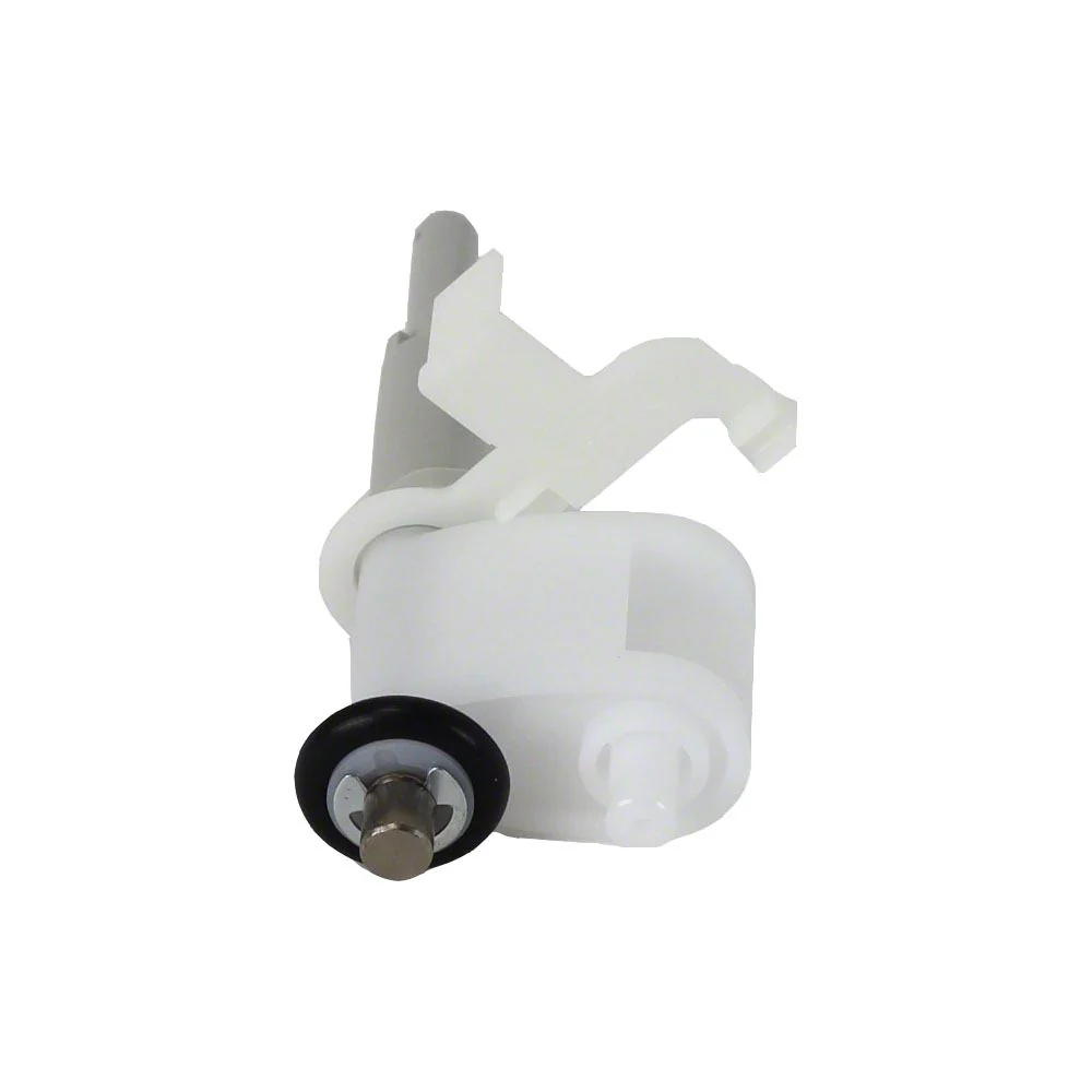 White bobbin winder assembly with black wheel on a white background