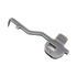 A silver metal mechanical lever or tool component with a textured ridged section and small orange arrow markings, shown on a plain white background.