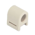 An off-white plastic knob holder with a circular opening and a rectangular slot on the side, shown against a plain white background.