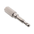 A silver metal cylindrical tool or adapter with a knurled textured end and a smooth pointed end featuring a circular hole, shown on a plain white background.
