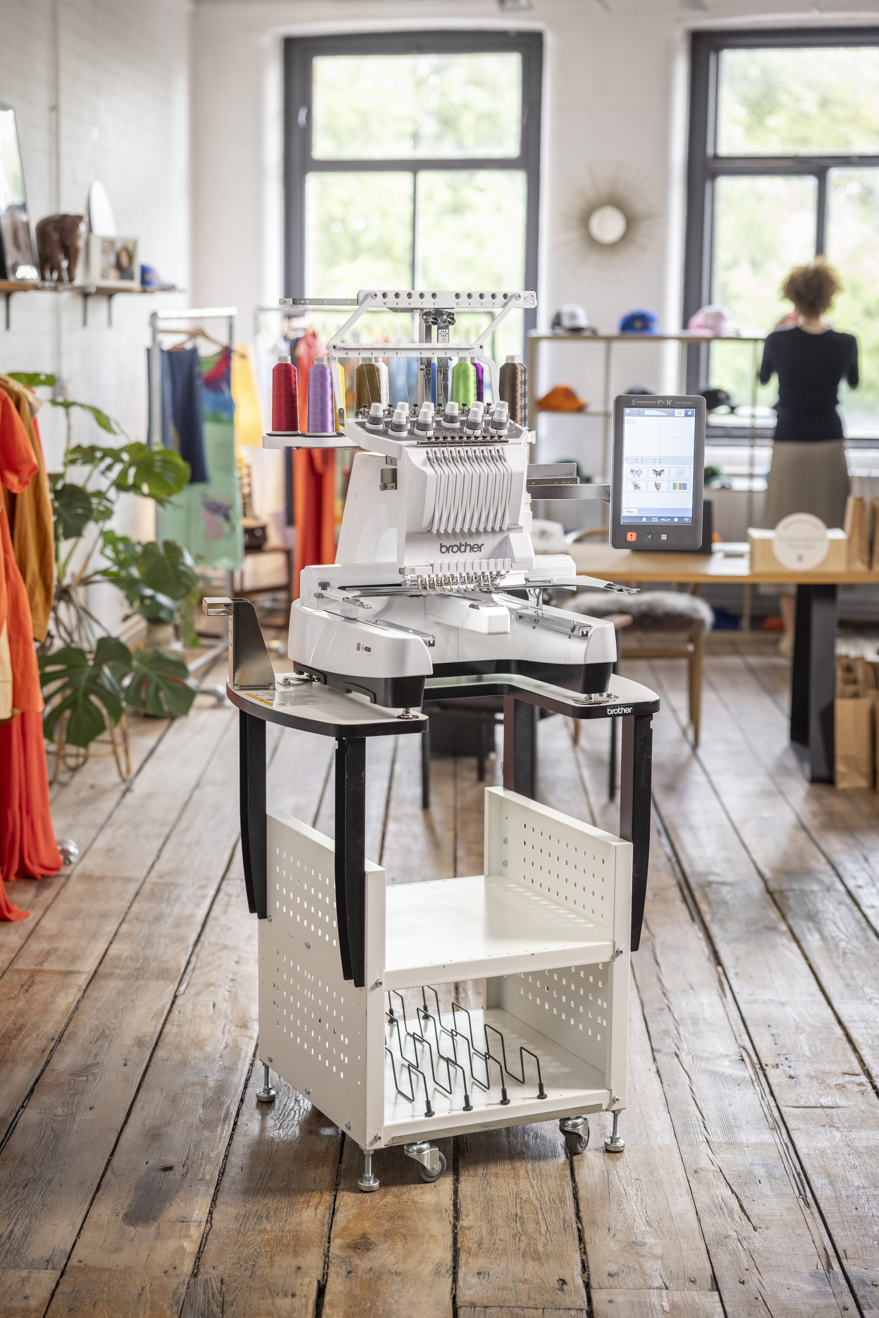 Brother Entrepreneur Pro W PR1060W 10 Needle Embroidery Machine Stand