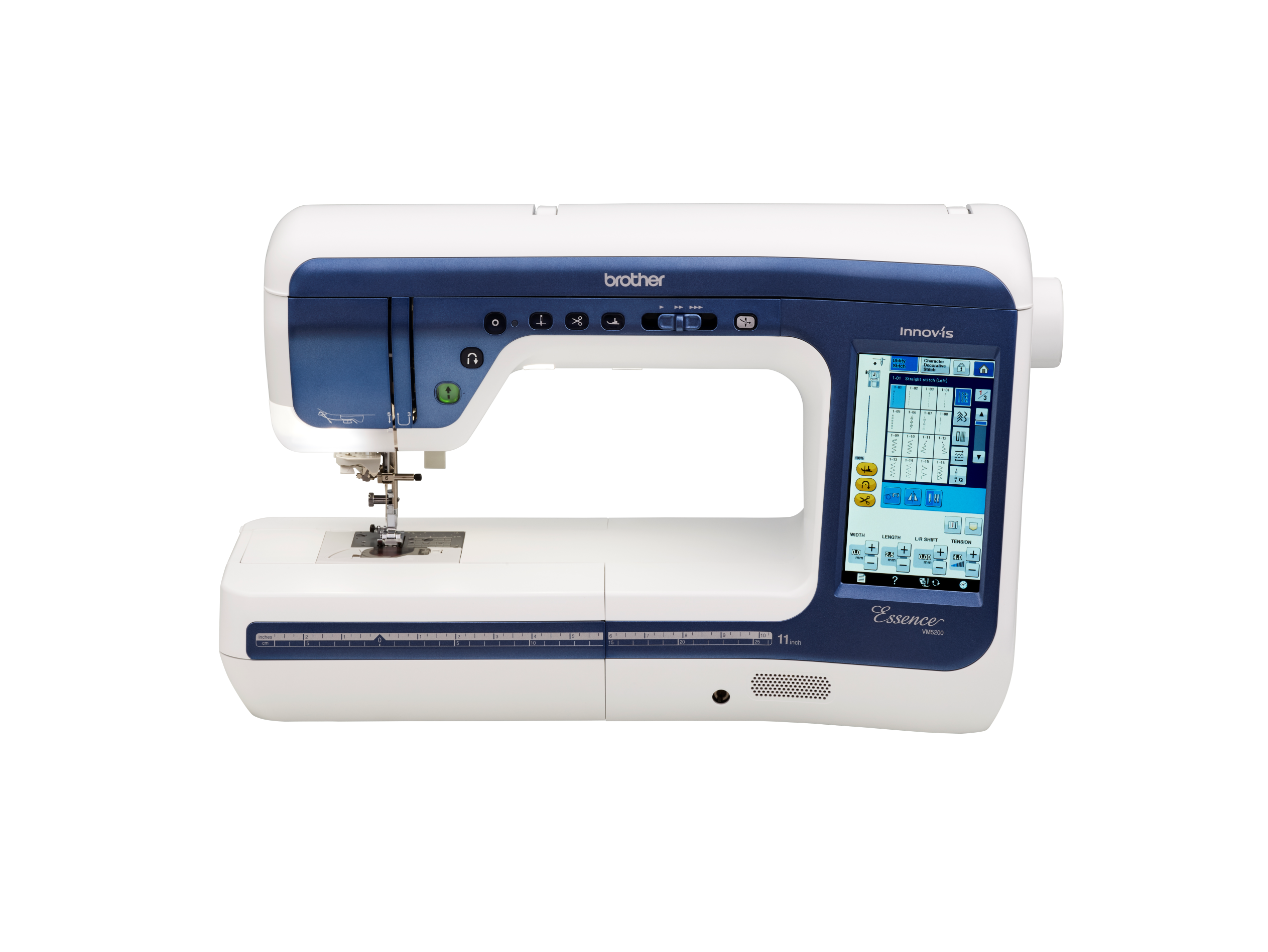 Brother sewing machine with digital display on a white background