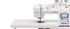White sewing machine with digital display on a white background