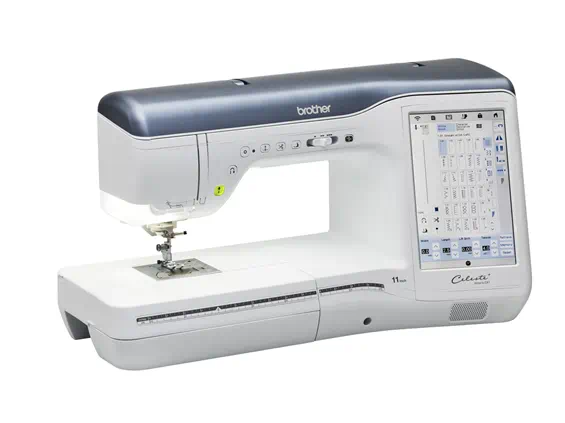 Brother sewing machine with a digital display on a white background