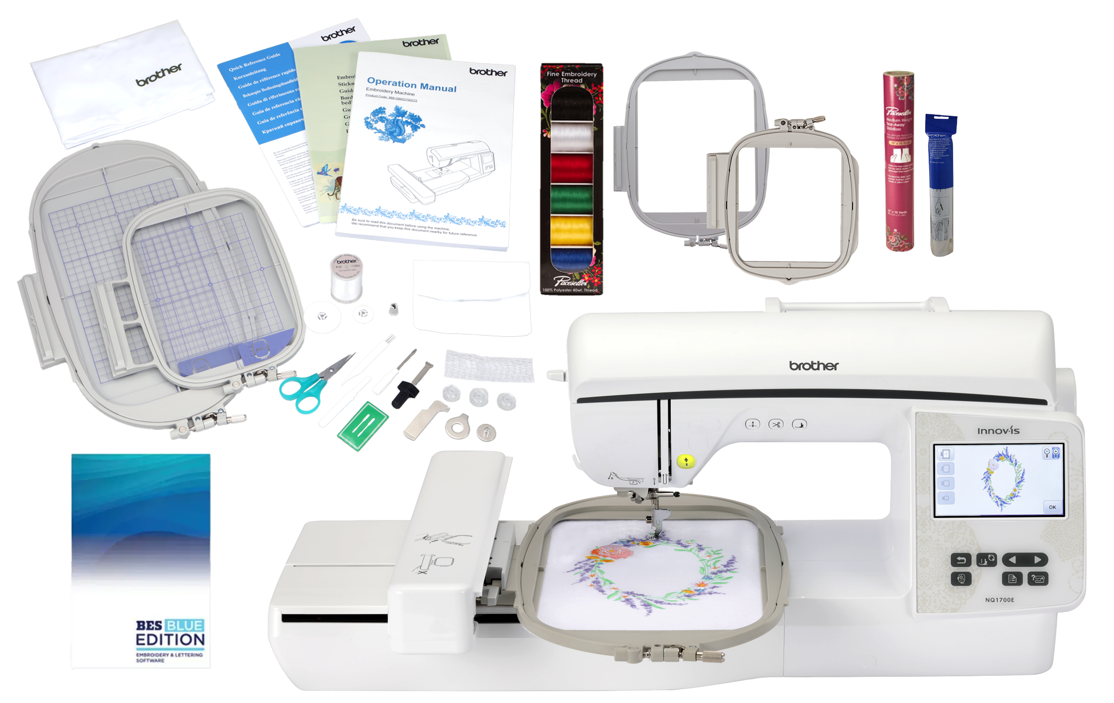 Brother Innov-is NQ1700E Embroidery Machine Embroidery Bundle