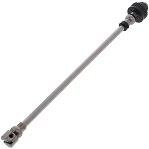 A long metal rod with a black knurled adjustment knob on one end and a metal mounting bracket on the other, shown on a plain white background.