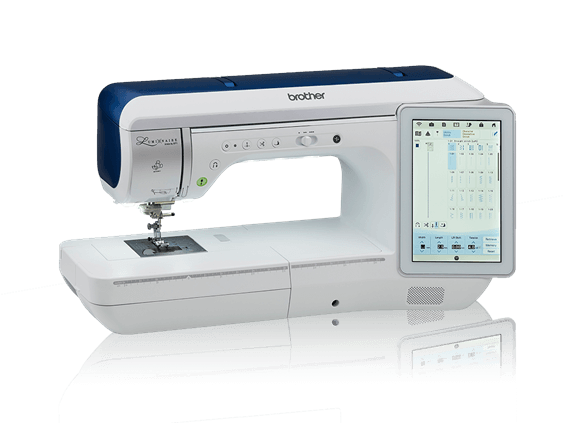 Brother sewing machine with a digital display on a white background