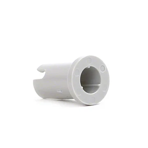 White plastic bushing on a white background