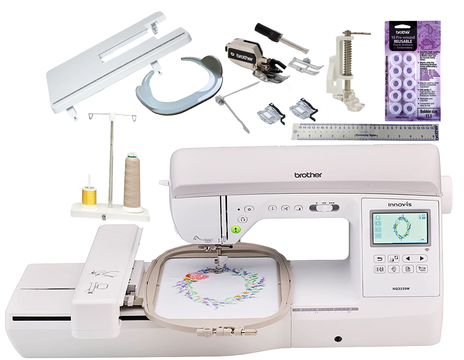 Brother NQ3550W Sewing and Embroidery Machine Quilting Bundle