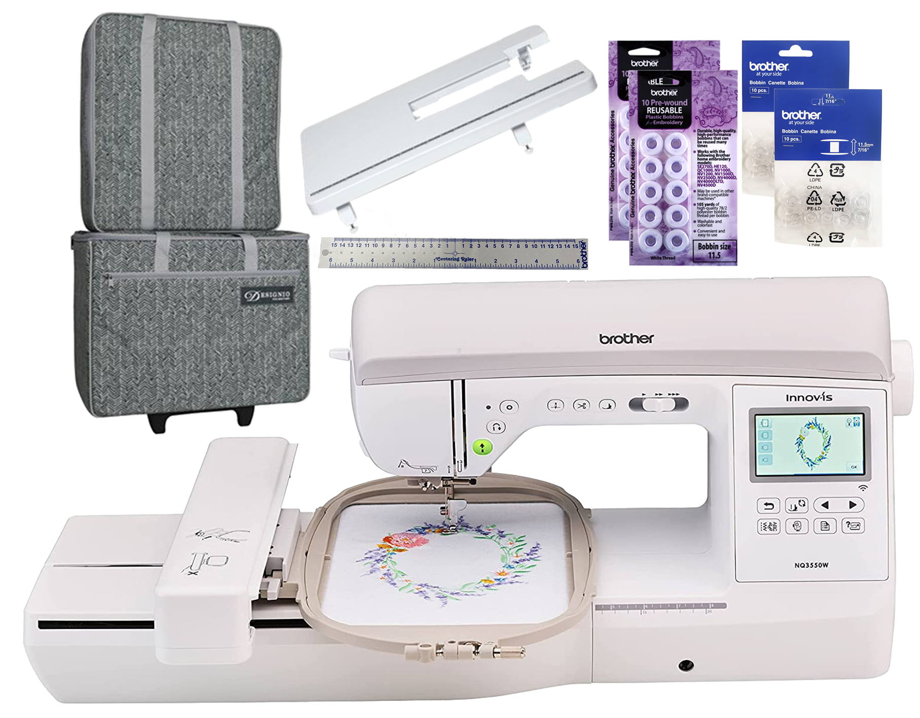 Brother NQ3550W Sewing and Embroidery Machine Trolley Bundle