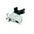 A silver metal mechanical component with a small brass screw and a black plastic clip, shown on a plain white background.